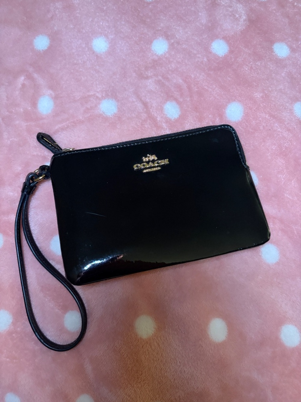 Coach Black Patent Leather Wristlet - Picture 6 of 6